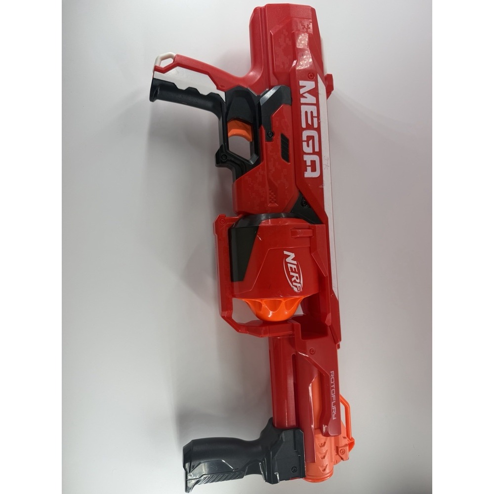 Nerf Mega Rotofury‎ Foam Dart Blaster Tested Working Red No Stock